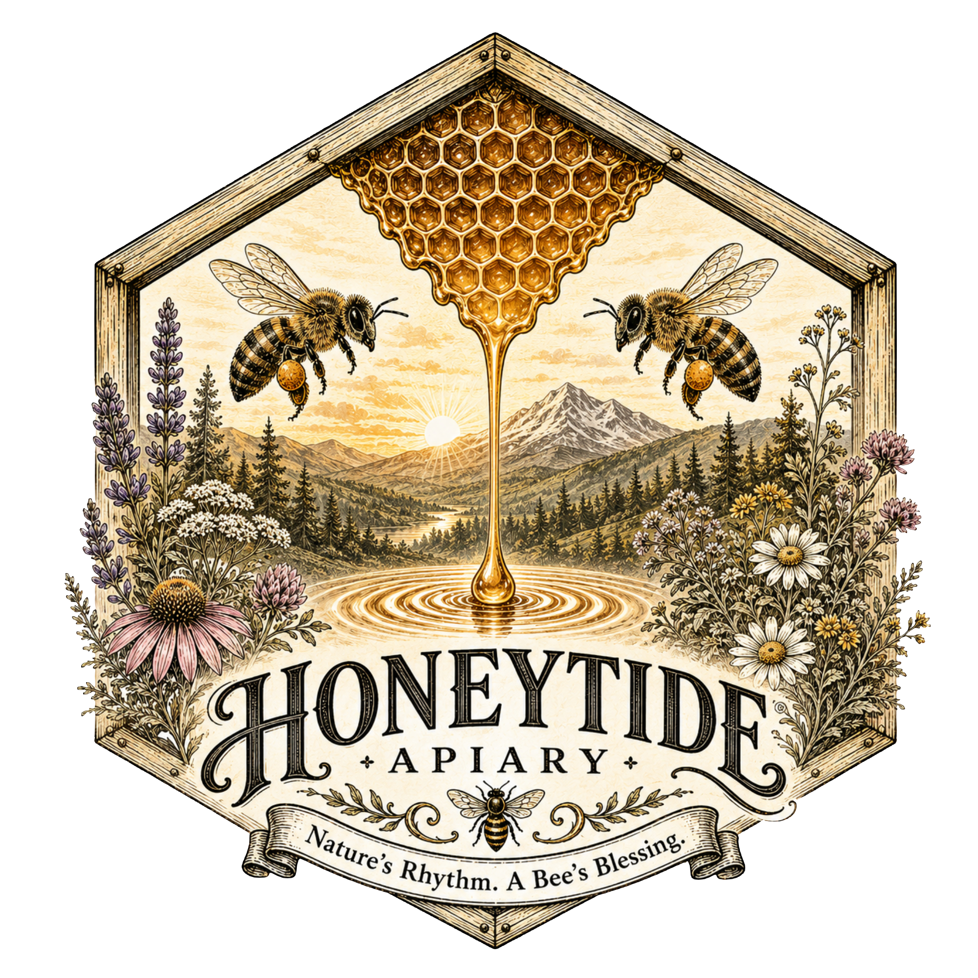 HoneyTide Apiary Logo